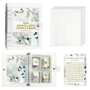 100 Envelope Savings Challenge Binder, Budget Binder for Planning and Saving ... - Picture 1 of 6