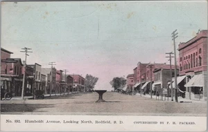 Humboldt Avenue North Redfield South Dakota SD 1910er Straßenszene Postkarte - Bild 1 von 4