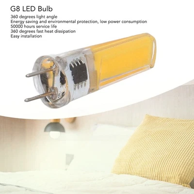 ¸(Warm White)6Pcs G8 LED Bulb 5W Dimmable 2508 COB Energy Saving Easy New - Image 1 of 4