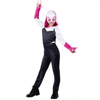 Ghost Spider Costume Halloween Girls Gwen Stacy Jumpsuit Mask Marvel 4 5 6 7 8 - Image 1 of 4