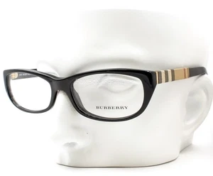 Burberry B 2167 3001 Eyeglasses Glasses Black Signature Plaid 52-16-140 w/case - Picture 1 of 7