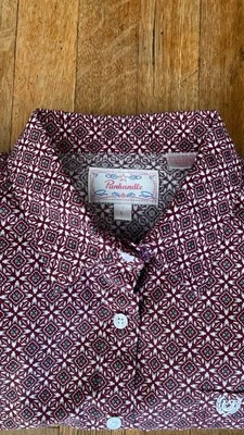 Panhandle Western Shirt Women’s Size Large Button Front Stretch Geometric - Image 1 of 4