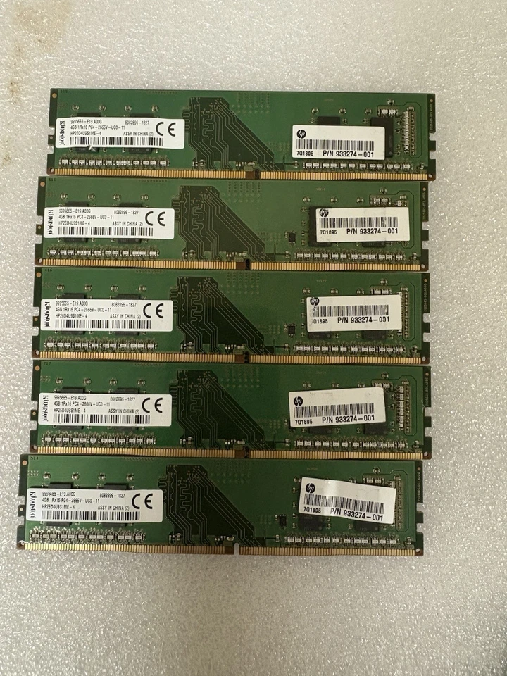 Kingston 5x 4GB DDR4 2666MHz PC4-21300 DIMM 288Pin Desktop Ram TESTED! - Image 1 of 1