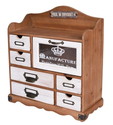 Retro Armario Estante de Pared Desván Oficina Presentación Cajones Madera - Imagen 1 de 4