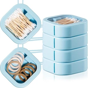 Kathfly 4 Pcs Blue Hair Tie Organizer Portable Accessory Storage - Picture 1 of 6