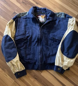 Vintage Structure Jacket Mens Medium Blue Expedition Gear Colorblock Bomber 90s - Picture 1 of 7