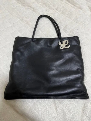 Bolso de Mano LOEWE Cuero Nylon Negro Bolso Bandolera Compacto Vintage Foto 1 de 4