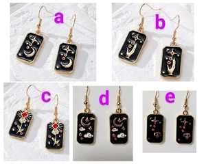 Celestial Enamel Earrings In 5 Designs New - Picture 1 of 6
