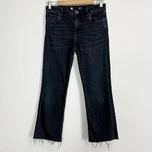 Kut From The Kloth Kelsey Kick Flare Jeans Womens 2 Dark Wash Raw Hem - Picture 1 of 12