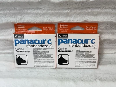 Panacur C 4 gram Canine 40lbs Dewormer Treatment Exp 06/2027 2 Boxes (6 packets) - Image 1 of 3