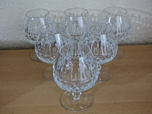 6 Cognac Schwenker aus schwerem Bleikristall Gläser Diamantenschliff - Bild 1 von 4