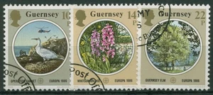 Guernsey 1986 Europa CEPT Naturschutz Tiere Pflanzen 358/60 gestempelt - Bild 1 von 1