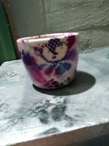 Ceramic Graffiti Flower Pot Planter Bowl 4 Inch Rural Sprawl Steampunk  - Picture 1 of 7