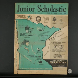 Vintage Junior Scholastic - May 9, 1958 - Happy 100th Birthday Minnesota - Picture 1 of 13