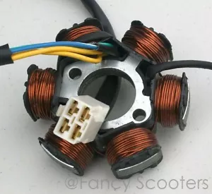 DC Stator Plate F 6 Coils and 4 Wires FOR ATVS, POCKET BIKES, MINI CHOPPERS - Picture 1 of 3