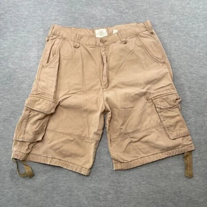 Jordan Craig Cargo Shorts Men 38 Beige Baggy Grunge Hiphop Y2K Utility - Picture 1 of 13