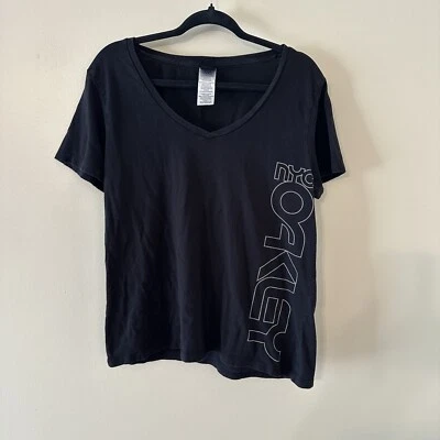 Camiseta Oakley NYC para mujer negra manga corta algodón logotipo talla XL Foto 1 de 4