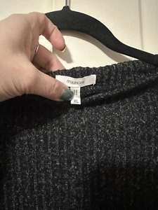 Túnica pulóver acanalada súper suave MAURICES - cuello barco - para mujer talla XL - gris oscuro - Imagen 1 de 4