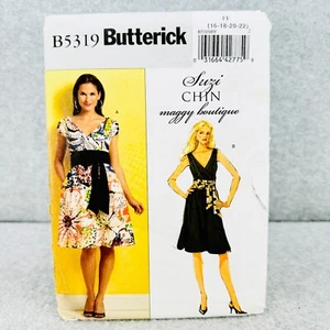 Butterick 5319 Plus Size V Neck Dress Knee Length Misses Sz 16 22 Sewing Pattern - Picture 1 of 7