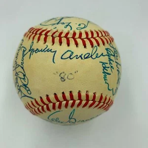1980 Detroit Tigers Team Signed Baseball 28 Sigs Sparky Anderson Trammell JSA - Picture 1 of 8