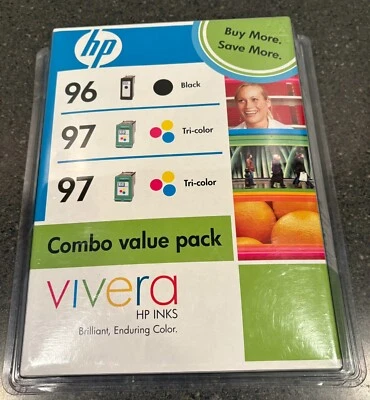 HP Vivera Tri-Value Pack One 96 Negro Dos 97 Color Tinta 3 Cartuchos Exp 2009 Foto 1 de 3