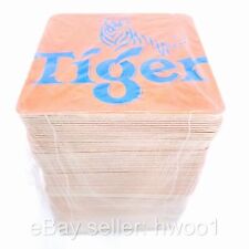 Lot of 100 x Tiger Beer Asian Ale Singapore COASTERS Orange Blue Mats, Sealed