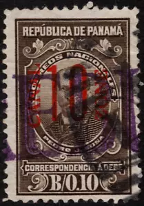 Canal Zone Stamp Scott # J9 - 10 Cents Olive Brown Postage Due w Unusual Cancel - Picture 1 of 1