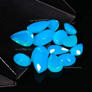 Blue opal Faceted lot Ethiopian welo fire opal Cut lot Natural opal Gemstone lot - Picture 1 of 13