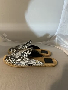 Tory Burch Max Piel de Serpiente Toboganes Planos Alpargata Zapatos Sin Cordones Para Mujer Talla 10M - Imagen 1 de 12