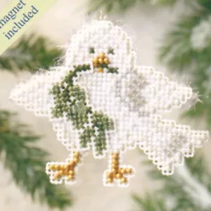 Downy Dove Beaded Christmas Ornament Kit Mill Hill 2009 Winter Holiday - Picture 1 of 3