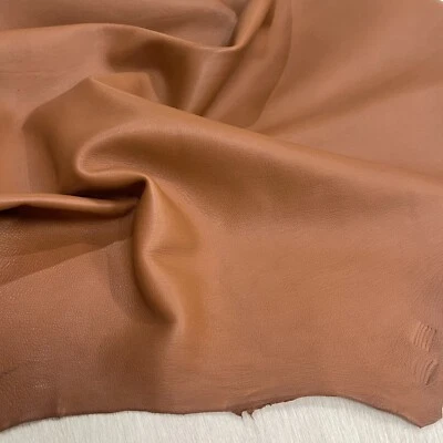Lambskin Nappa Leather Hide 2-3 oz Cognac 6-7SF Good Quality - Image 1 of 4