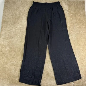Tommy Bahama Womens pants L Wide Leg black Pull On viscose lenzig - Picture 1 of 14
