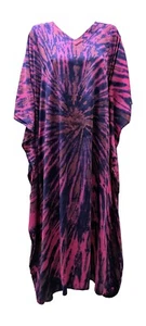 Women's Plus Size Kaftan Handmade Tie-Dye Maxi Free Size Up To 36 - Picture 1 of 11