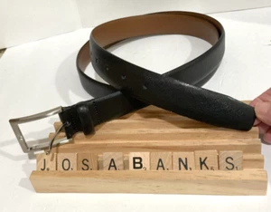 Herren Größe 44 Schwarz Leder Eleganter Gürtel Made in Italy Silber Schnalle Jos. A. Bank - Bild 1 von 10