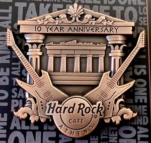 2025 HARD ROCK CAFE ATHENS 3D 10TH ANNIVERSARY PARTHENON GUITARS LE PIN - Picture 1 of 3