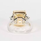 Yellow Diamond Ring/925 Sterling Silver Ring/Emerald Cut Ring/Engagement Ring/Me