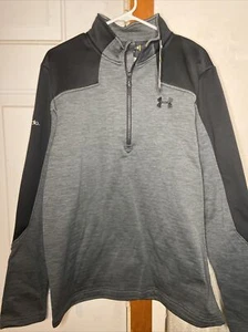 Under Armour Jacket Adult L Gray Coldgear 1/4 Zip Pullover Sweatshirt Mens - Picture 1 of 12