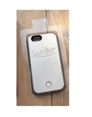 Funda para teléfono celular selfie iluminada plateada $175 Lumee accesorio iPhone 6 6s Plus Foto 1 de 3