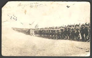 CHEYENNE WYOMING WWI Troops Marching RPPC 1917 Real Photo Postcard - Picture 1 of 2