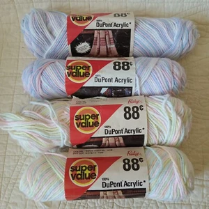 Menge 4 Prestige DuPont gemischte Farben Ombre mittelschwer #4 Garn 3 Unzen Knäuel - Bild 1 von 24