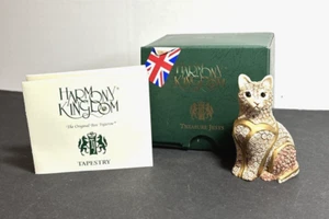 Harmony Kingdom Tapestry Series "Sateen" Cat, Lim Ed #1195/1500 Swarovski  Eyes - Picture 1 of 10