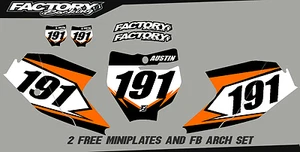 50SX 2016 - 2021 Custom Pre Printed Number plate Backgrounds WHTBGF8 - Foto 1 di 1