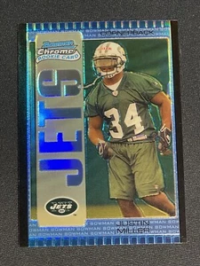 /250 2005 BOWMAN CHROME BLUE REFRACTOR Justin Miller ROOKIE Cornerback Jets 118 - Picture 1 of 7