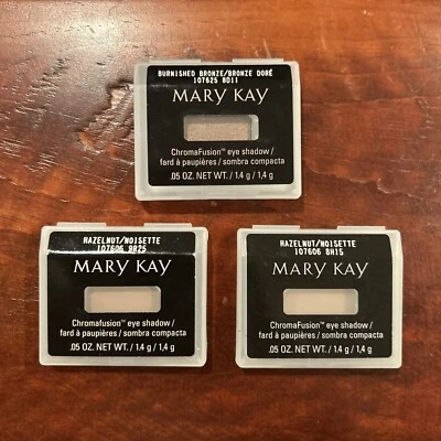 Lot of 3 New Mary Kay (2) Hazelnut Chromafusion EyeShadow 107606 + (1) Bronze - Image 1 of 2