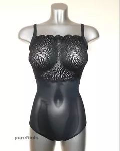 WOLFORD TULLE LACE FORMING BODY BODYSUIT size 42 UK 14 in black NWT - Picture 1 of 9