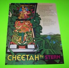 CHEETAH Original 1980 Flipper Game Arcade Pinball Machine Promo Flyer