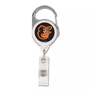 BALTIMORE ORIOLES PREMIUM METAL RETRACTABLE ID BADGE HOLDER KEY CHAIN WINCRAFT - Picture 1 of 1