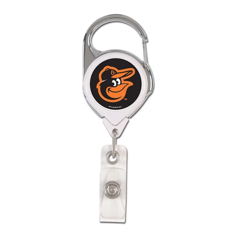 BALTIMORE ORIOLES PREMIUM METAL RETRACTABLE ID BADGE HOLDER KEY CHAIN WINCRAFT - Image 1 of 1