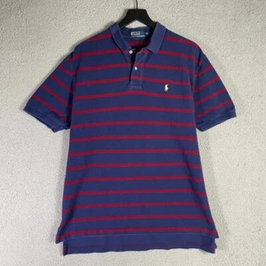 Vintage Polo Ralph Lauren Herren Poloshirt lila gestreift Pony Kurzarm XL - Bild 1 von 8