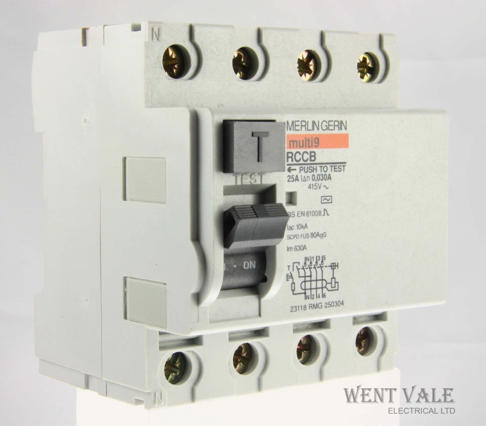 Merlin Gerin Multi 9  RMG250304-23118 -  25A 30mA Four Pole Class AC RCCB Used - Image 1 of 1